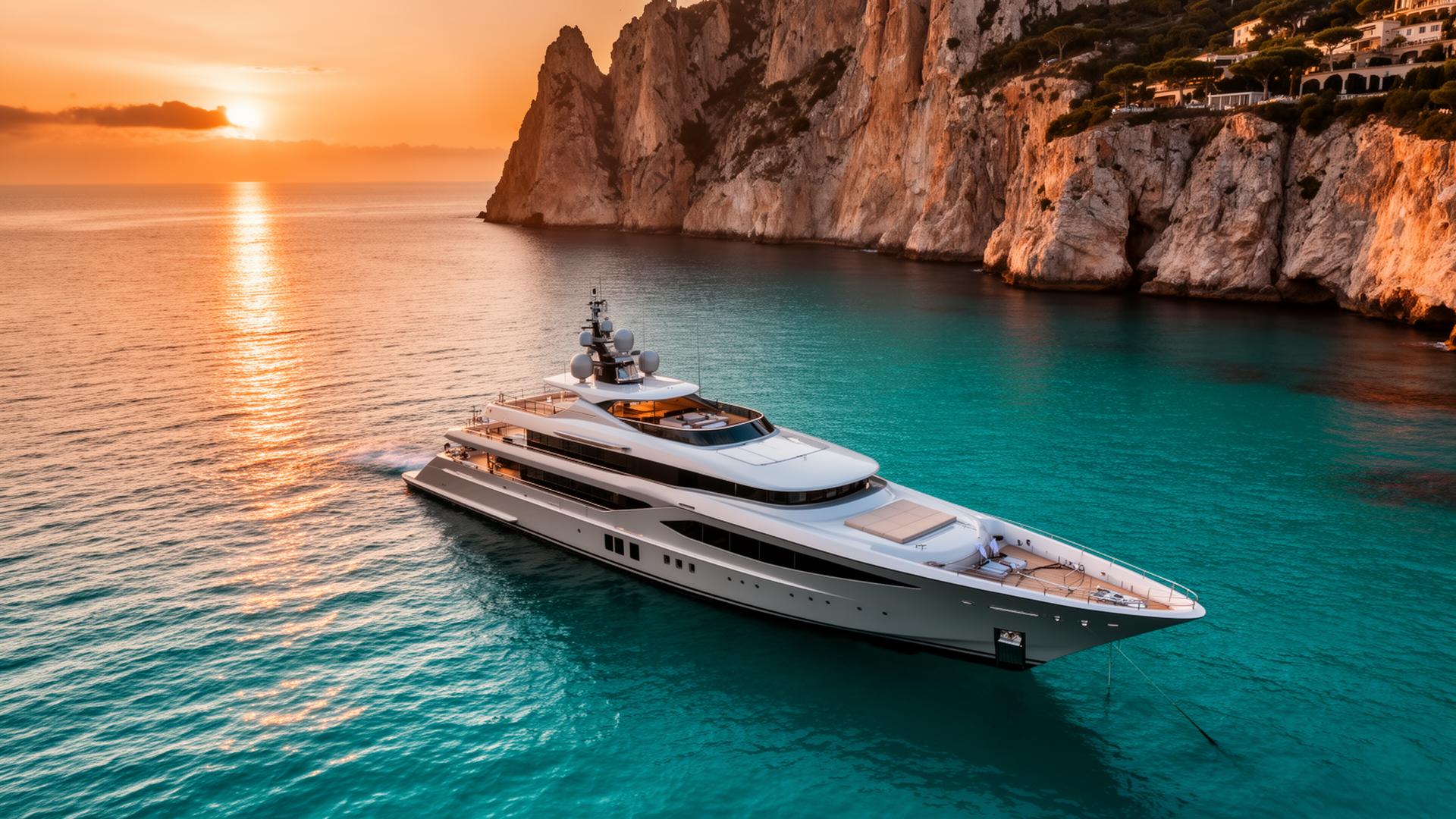 Superyacht anchored off Cap Ferrat