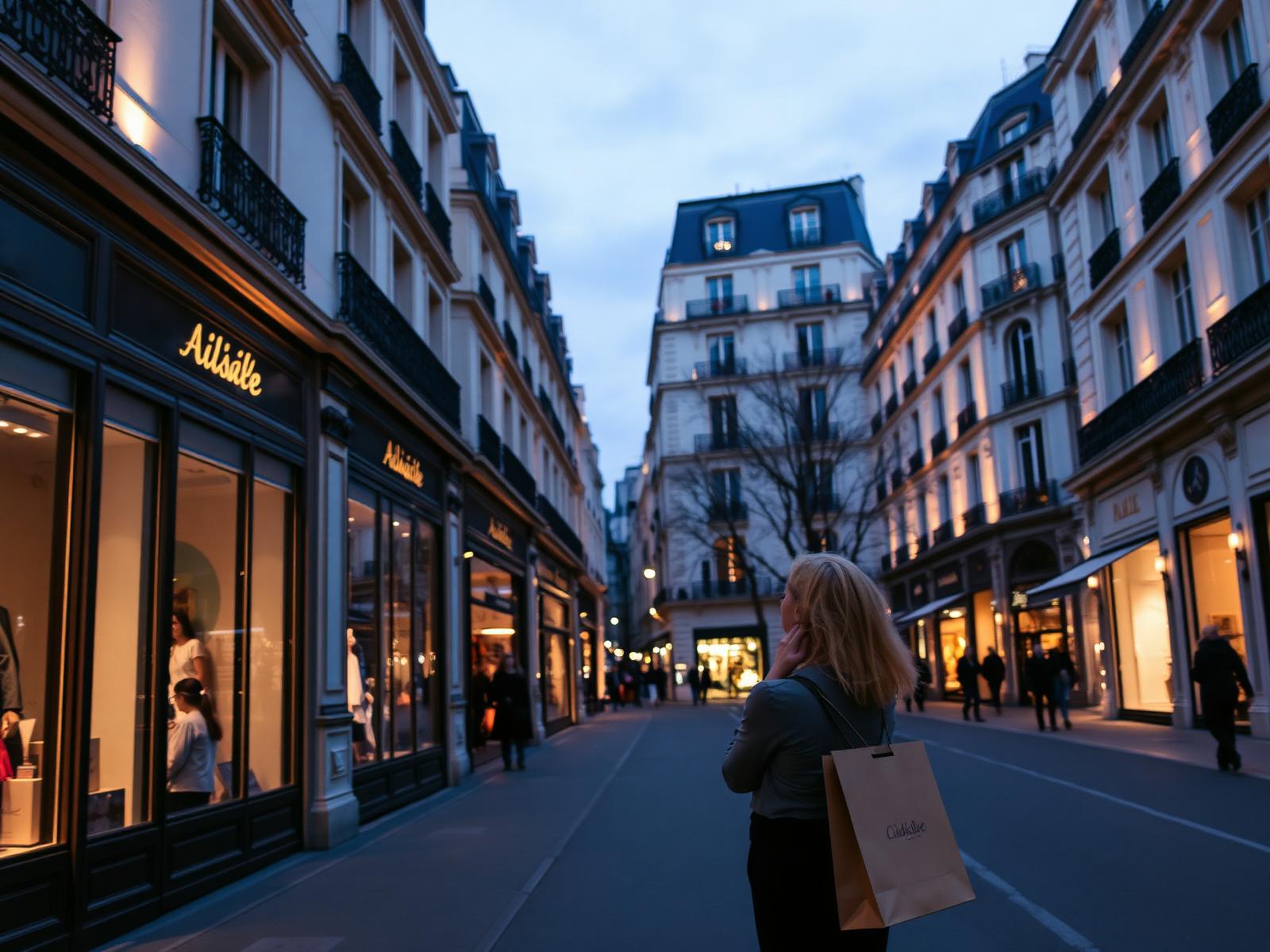 Luxury Parisian shopping street